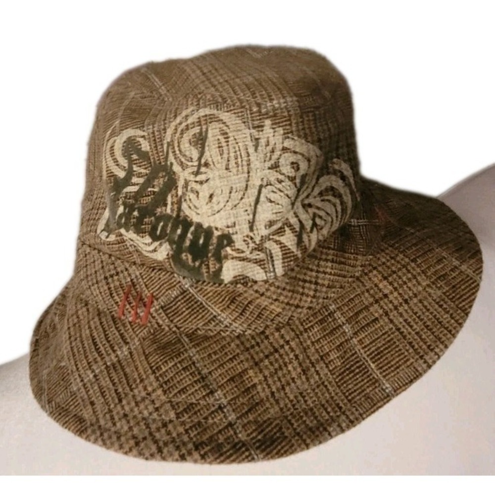 CHIC Punk Rock Small Brown & Cream Plaid Patch‎ Accent FEDORA Hat